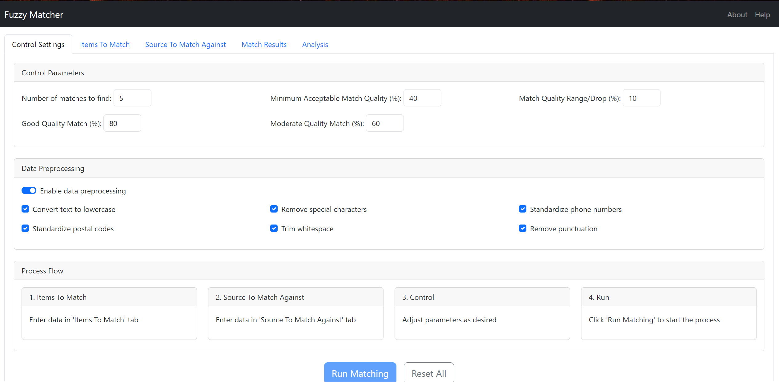 Fuzzy Matcher Screenshot